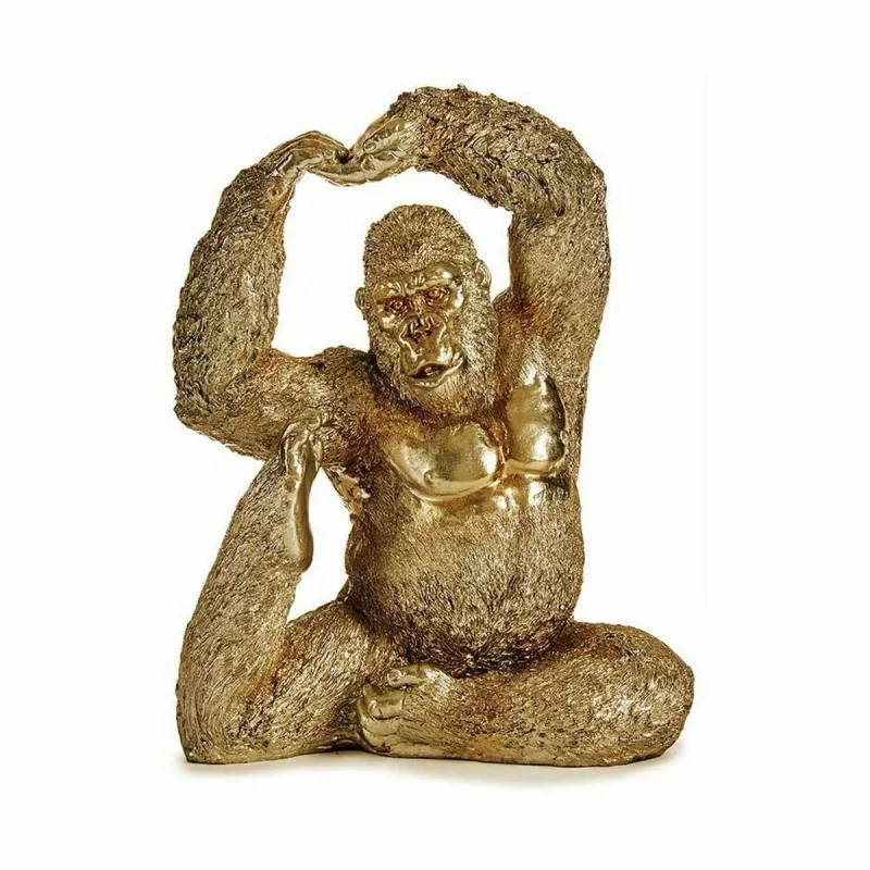 Decorative Figure Yoga Gorilla Golden 14 x 30 x...