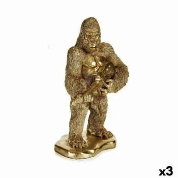 Decorative Figure Gorilla Guitar Golden 16 x 39 x 27 cm...