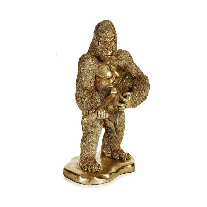 Decorative Figure Gorilla Guitar Golden 16 x 39...