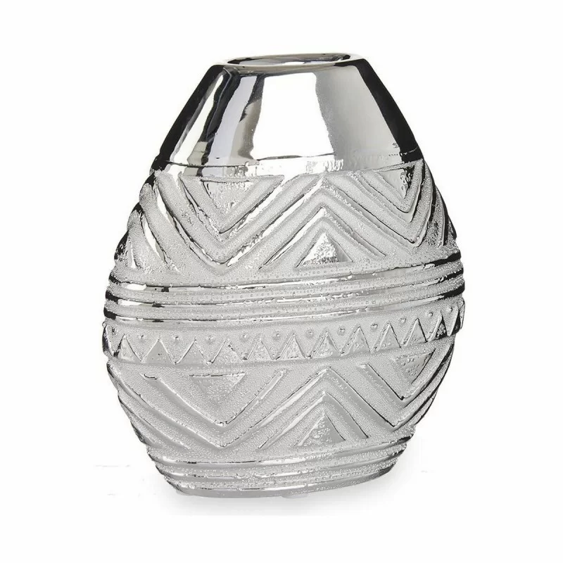 Vase Width Silver Ceramic 8 x 19,5 x 17,5 cm (6...