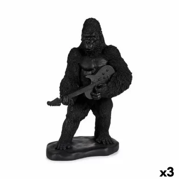 Decorative Figure Gorilla Guitar Black 17,5 x 38 x 27 cm...