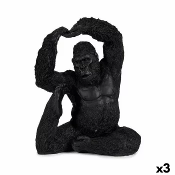Decorative Figure Yoga Gorilla Black 15,2 x 31,5 x 26,5...