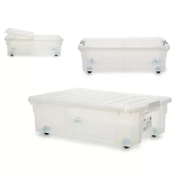 Storage Box with Wheels 30 L 40 x 18 x 59,5 cm (14 Units) 2