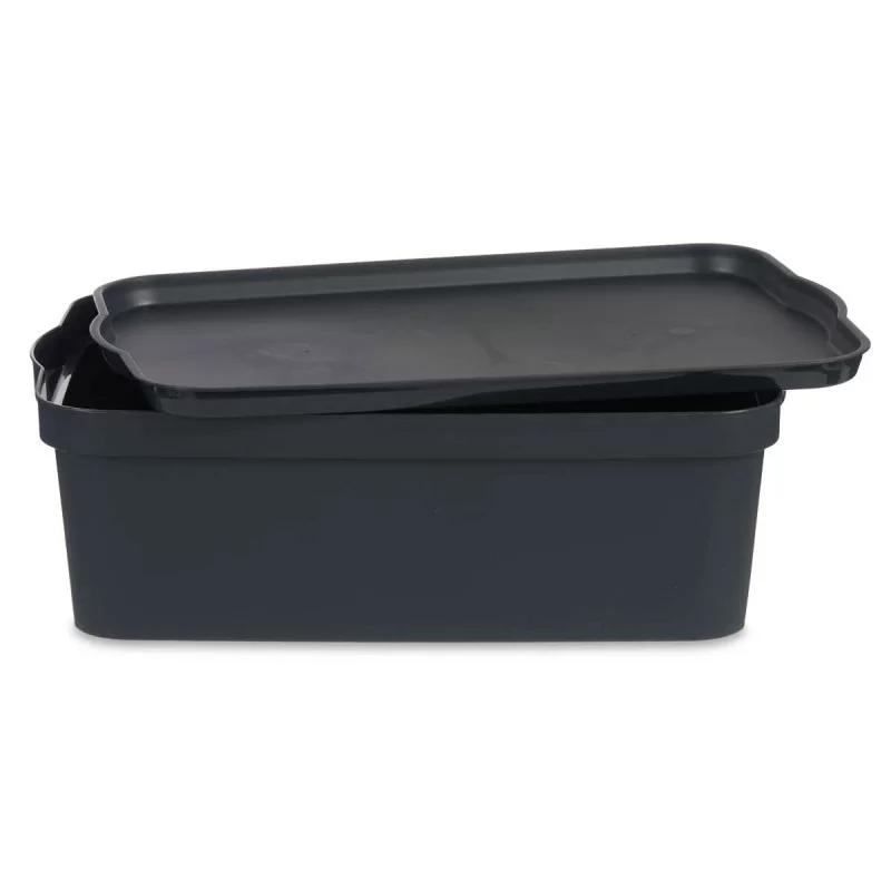 Storage Box with Lid Anthracite Plastic 14 L...