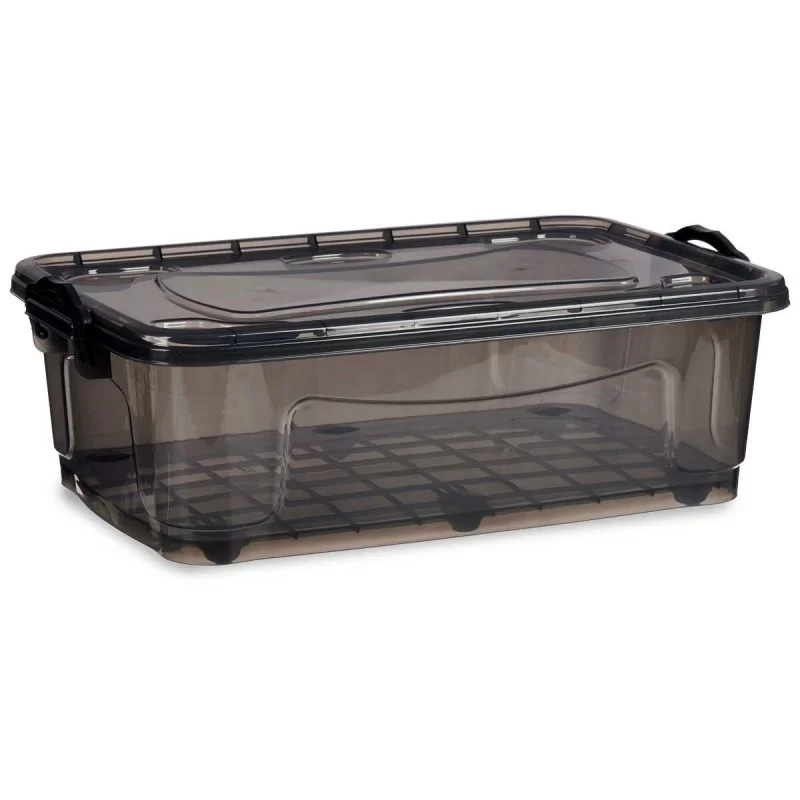 Storage Box with Wheels Anthracite Plastic 30 L...