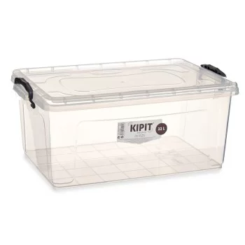 Storage Box with Lid Transparent Plastic 22 L 32 x 20,5 x... 2