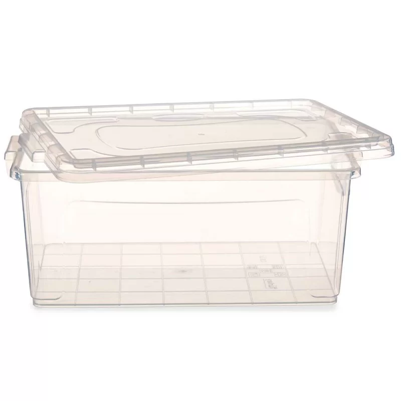Storage Box with Lid Transparent Plastic 22 L...