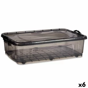 Storage Box with Wheels Anthracite Plastic 40 L 46,5 x 20...