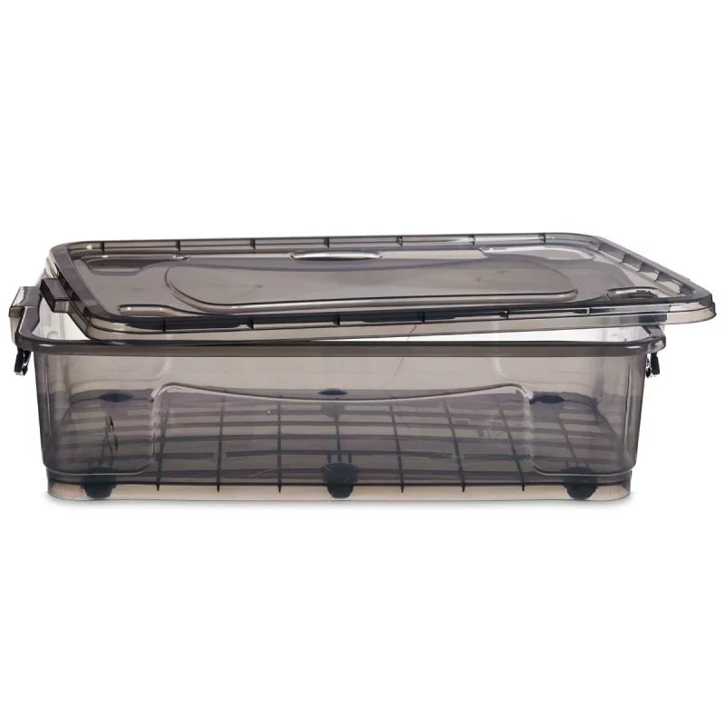 Storage Box with Wheels Anthracite Plastic 40 L...