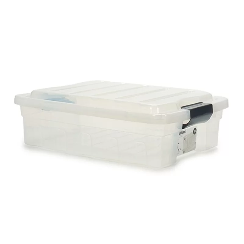 Storage Box with Lid Transparent Plastic 35 x...