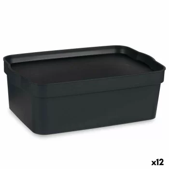 Storage Box with Lid Anthracite Plastic 6 L 21 x 11 x 32...