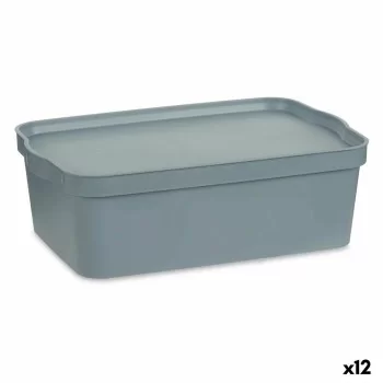 Storage Box with Lid Grey Plastic 14 L 29,5 x 14,3 x 45...