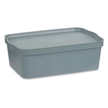 Storage Box with Lid Grey Plastic 14 L 29,5 x 14,3 x 45... 2