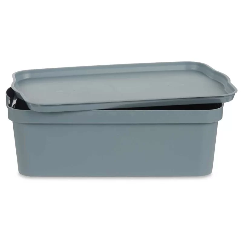 Storage Box with Lid Grey Plastic 14 L 29,5 x...