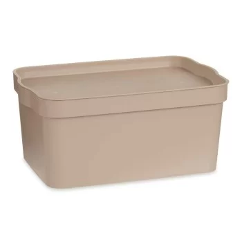 Storage Box with Lid Beige Plastic 7,5 L 21,5 x 14,5 x 32... 2