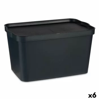 Storage Box with Lid Anthracite Plastic 24 L 29,3 x 24,5...