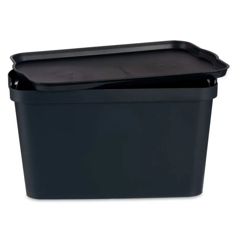 Storage Box with Lid Anthracite Plastic 24 L...