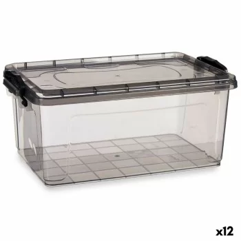 Storage Box with Lid Anthracite Plastic 13,7 L 27,5 x 18...