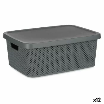 Storage Box with Lid Anthracite Plastic 13 L 28 x 15,5 x...
