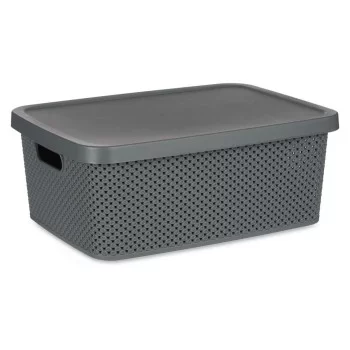 Storage Box with Lid Anthracite Plastic 13 L 28 x 15,5 x... 2