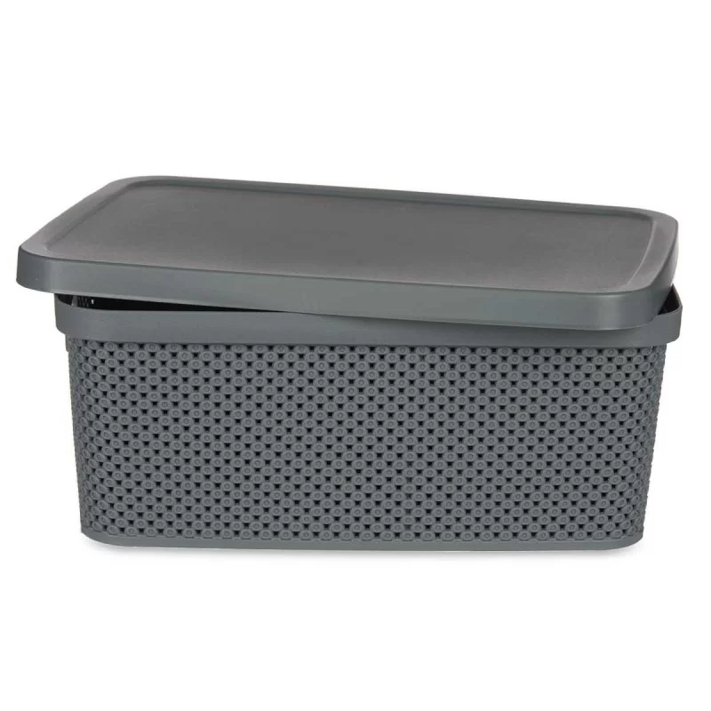 Storage Box with Lid Anthracite Plastic 13 L 28...