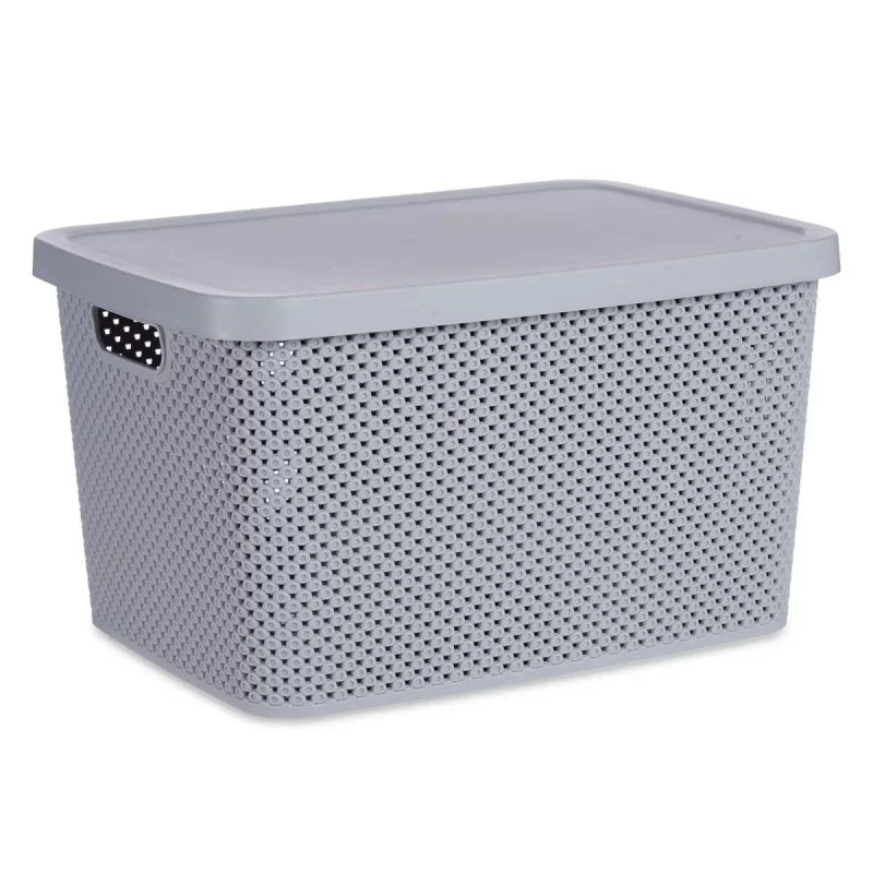 Storage Box with Lid Grey Plastic 19 L 28 x 22...