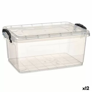Storage Box with Lid Transparent Plastic 8,5 L 23,5 x...