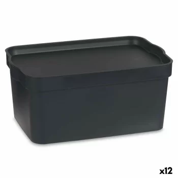 Storage Box with Lid Anthracite Plastic 7,5 L 21 x 14,2 x...