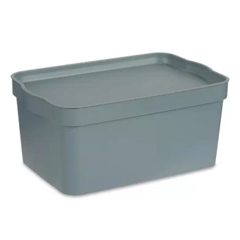 Storage Box with Lid Grey Plastic 7,5 L 21 x 14,2 x 32 cm... 2