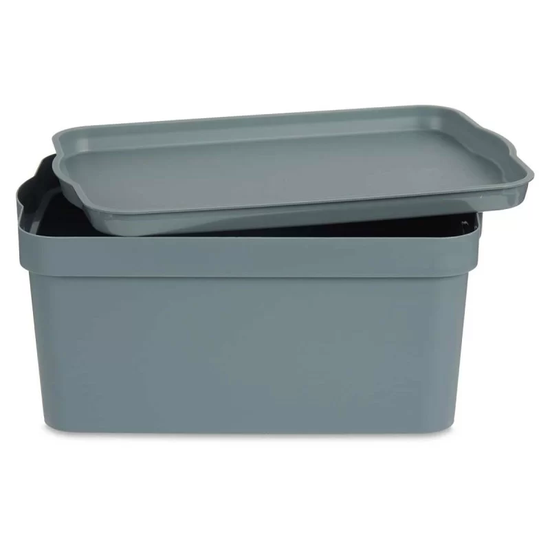 Storage Box with Lid Grey Plastic 7,5 L 21 x...
