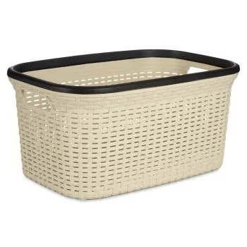 Laundry Basket Cream Plastic 36 L 36 x 25,5 x 52,5 cm (12... 2
