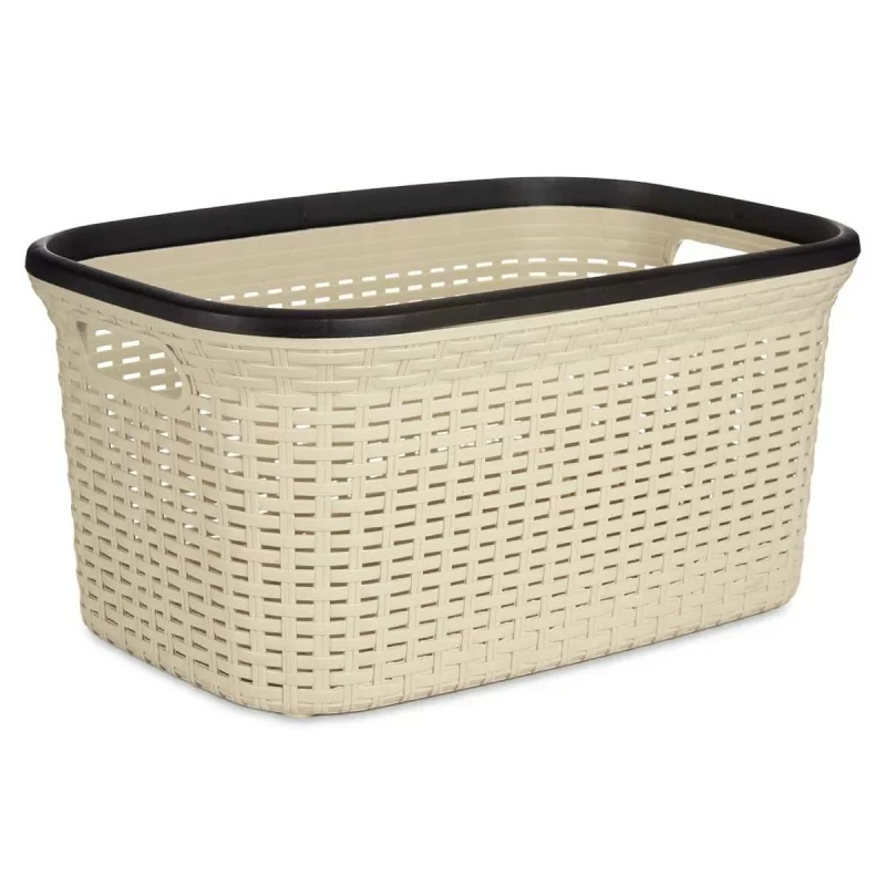 Laundry Basket Cream Plastic 36 L 36 x 25,5 x...