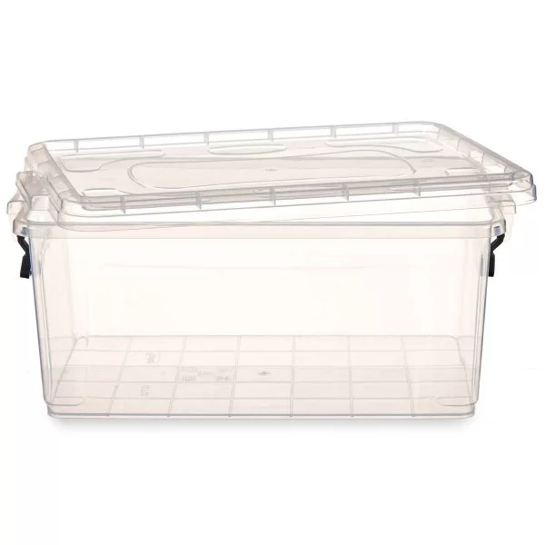 Storage Box with Lid Transparent Plastic 13,7 L 27,5 x 18 x 42,5 cm (12 Units)