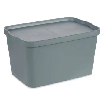 Storage Box with Lid Grey Plastic 24 L 29,3 x 24,5 x 45... 2