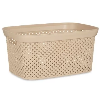 Laundry Basket Beige Plastic 10 L 24 x 17 x 35 cm (24 Units) 2