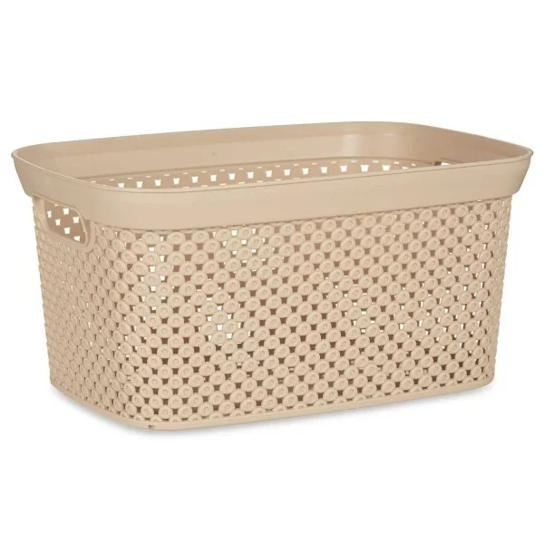 Laundry Basket Beige Plastic 10 L 24 x 17 x 35 cm (24 Units)