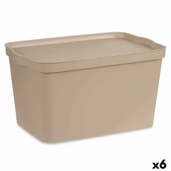 Storage Box with Lid Beige Plastic 24 L 29,3 x 24,5 x 45...