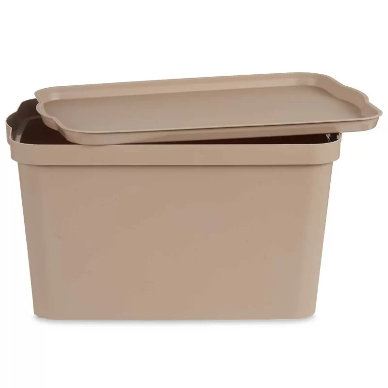 Storage Box with Lid Beige Plastic 24 L 29,3 x...