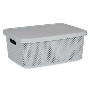 Storage Box with Lid Grey Plastic 13 L 28 x 15 x 39 cm... 2