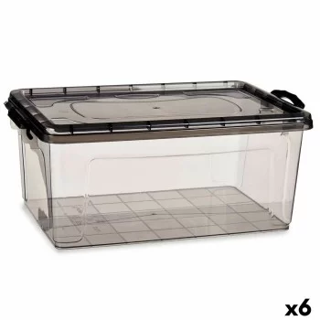 Storage Box with Lid Anthracite Plastic 22 L 32 x 20,5 x...