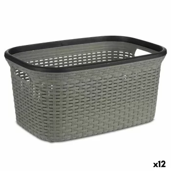 Laundry Basket Grey Plastic 36 L 36 x 25,5 x 53 cm (12...