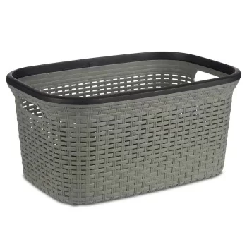 Laundry Basket Grey Plastic 36 L 36 x 25,5 x 53 cm (12... 2