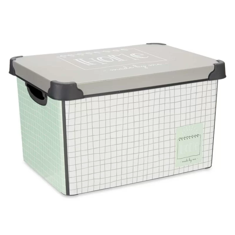 Storage Box with Lid Home Graph paper Grey...