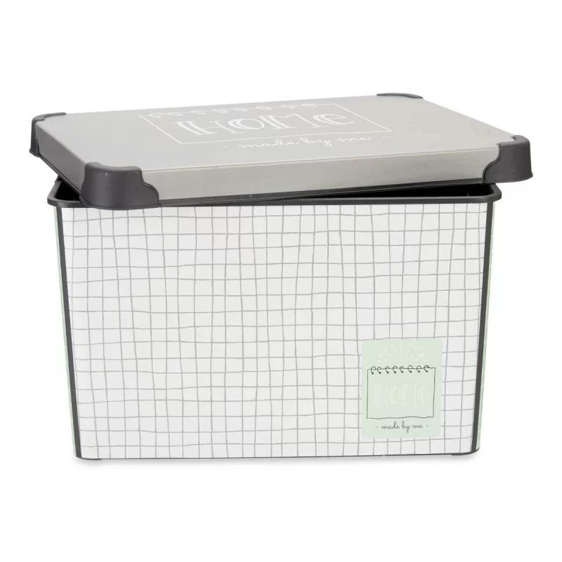Storage Box with Lid Home Graph paper Grey...