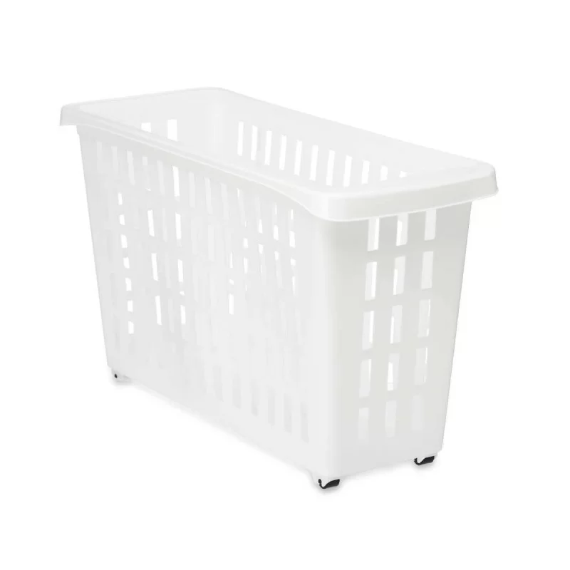 Multi-purpose basket With wheels White Plastic...