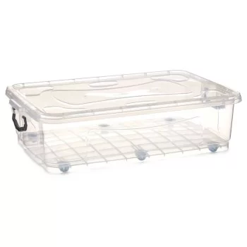 Storage Box with Wheels Transparent Plastic 40 L 46,5 x... 2