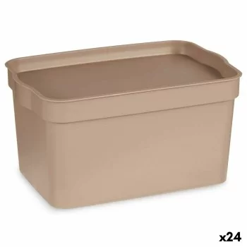 Storage Box with Lid Beige Plastic 2,3 L 13,5 x 11 x 20...