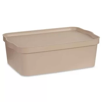 Storage Box with Lid Beige Plastic 14 L 29,5 x 14,5 x 45... 2