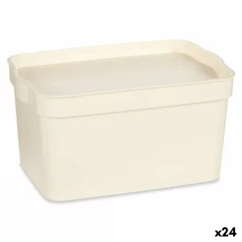 Storage Box with Lid Cream Plastic 2,3 L 13,5 x 11 x 20...