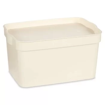 Storage Box with Lid Cream Plastic 2,3 L 13,5 x 11 x 20... 2